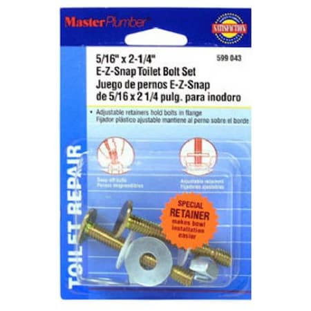 Brasscraft Plumb Shop Div Brasscraft 599043 Master Plumber Snap off Toilet Flange Bolt Set - Pack of 2 599043